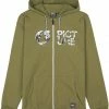 Picture Basement Sweat à capuche avec fermeture éclair Homme, olive